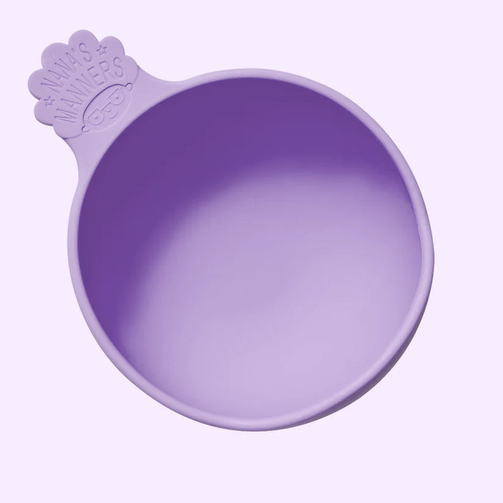 Nana's Manners Miseczka dla niemowlaka silikonowa z przyssawką Purple