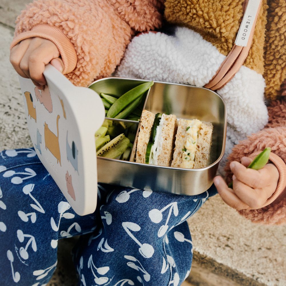 Liewood Lunchbox dla dzieci Arthur Cats and Dogs Sandy