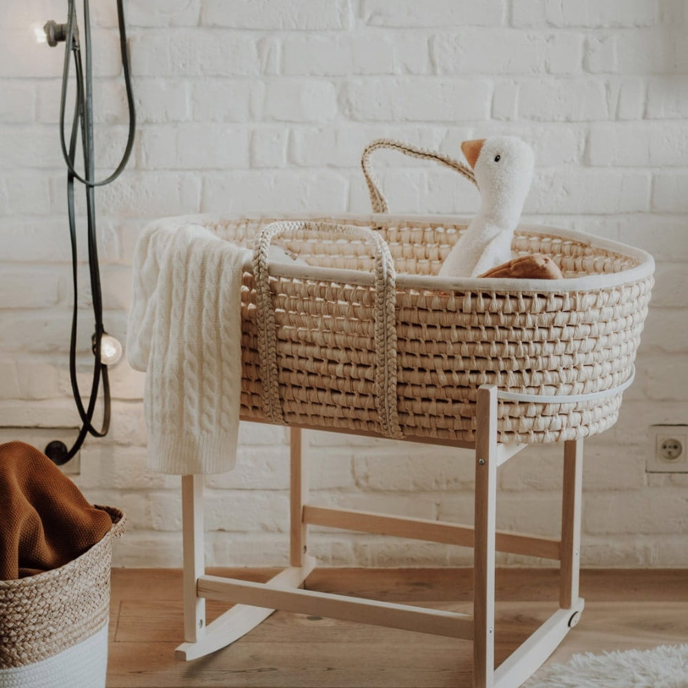 Ahojbaby Kołyska do kosza mojżesza Rockingbaby naturalna