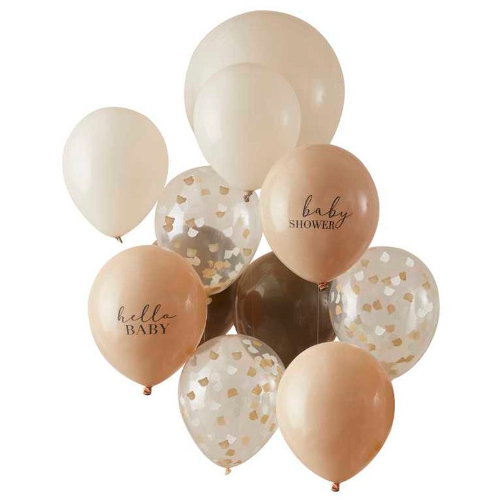 Gingerray balony lateksowe Neutral Baby Shower Balloons Bundle