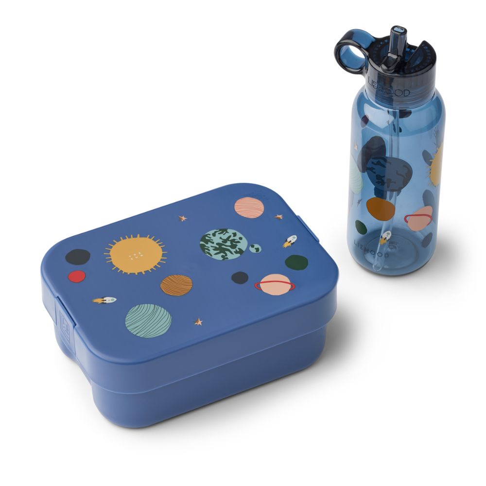 Liewood Zestaw lunchbox i butelka na wodę Yang Tritan Universe Classic navy