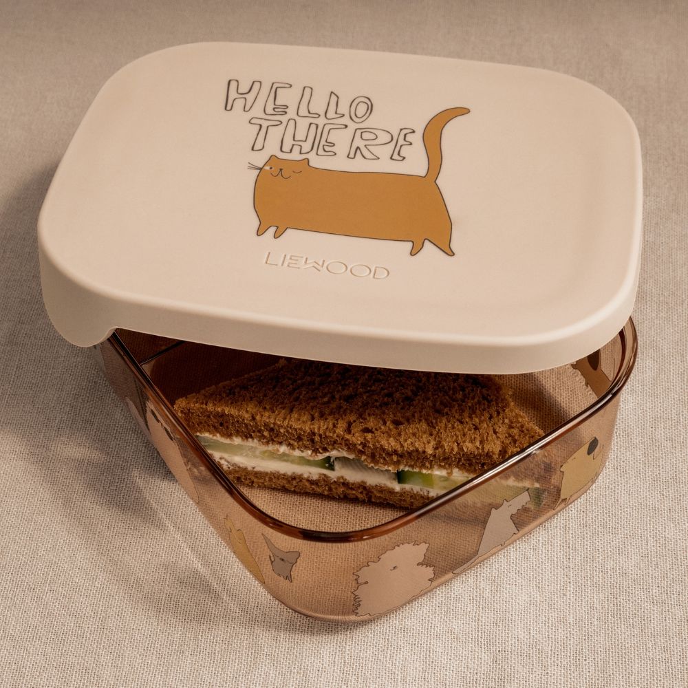 Liewood Lunchbox dla dzieci Arthur Cats and Dogs Sandy