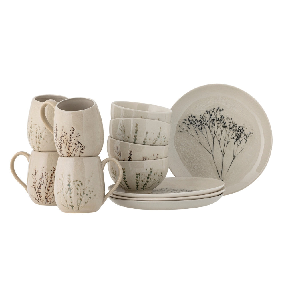 Bloomingville Zestaw naczyń śniadaniowych Bea Nature Stoneware
