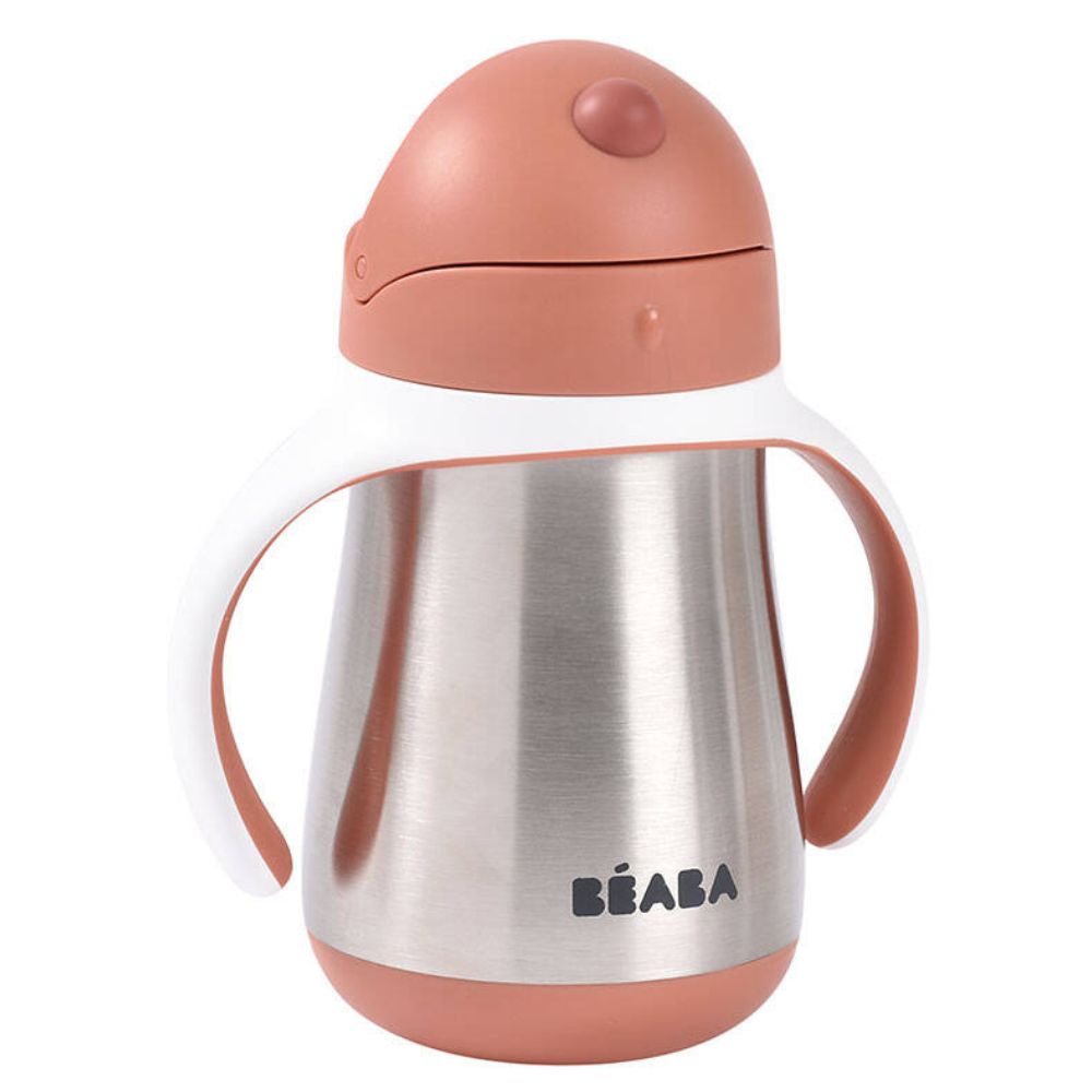 Beaba Bidon niekapek ze słomką termiczny 250 ml Terracotta