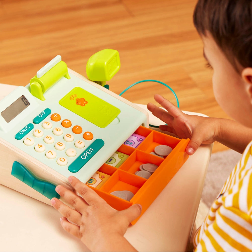 B.Toys Kasa fiskalna dla dzieci ze skanerem i czytnikiem kart płatniczych