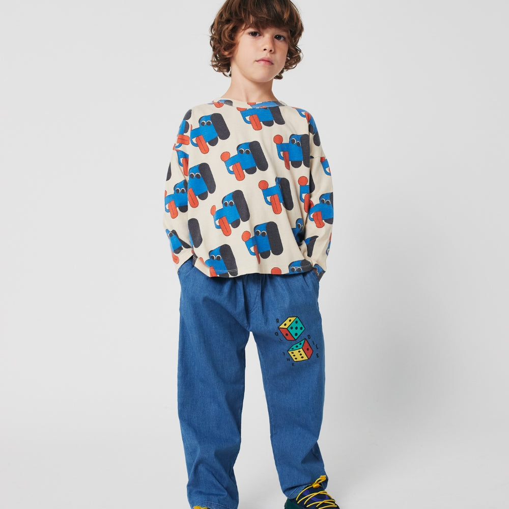 Bobo Choses Spodnie dla dzieci Roll the Dice Navy Blue