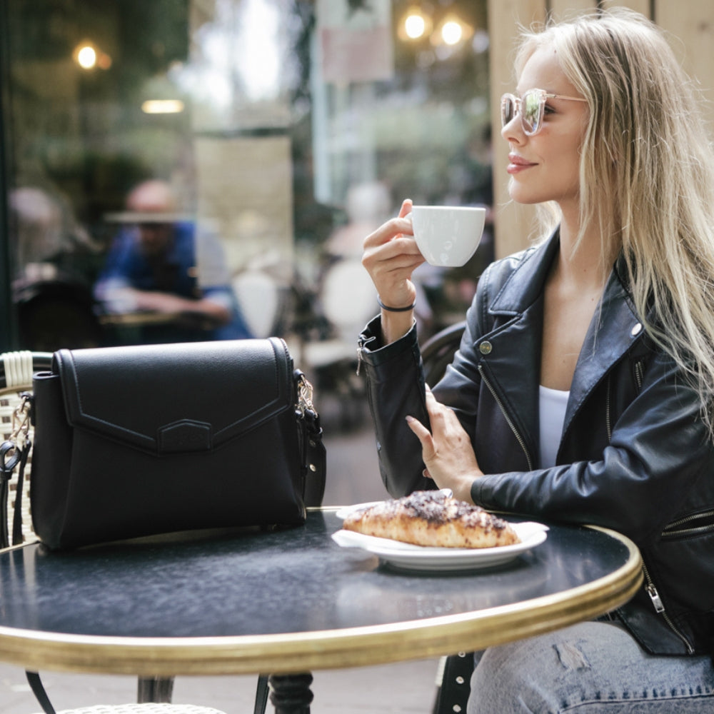JOISSY Torebka dla Mamy i organizer do wózka 2w1 MIDI black/gun metal