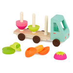B.Toys Drewniana ciężarówka Sorter dla dzieci z owocami