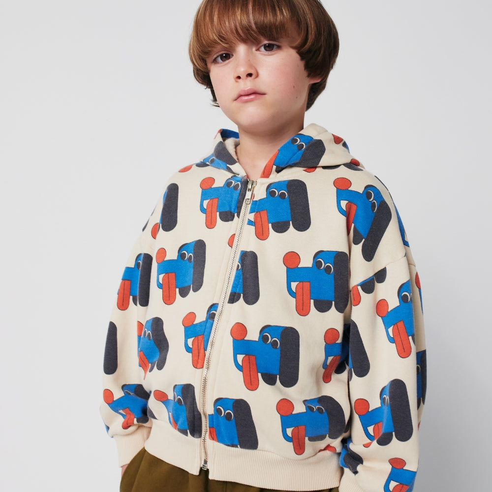 Bobo Choses Bluza z kapturem dla dzieci Doggy Mate all over Offwhite