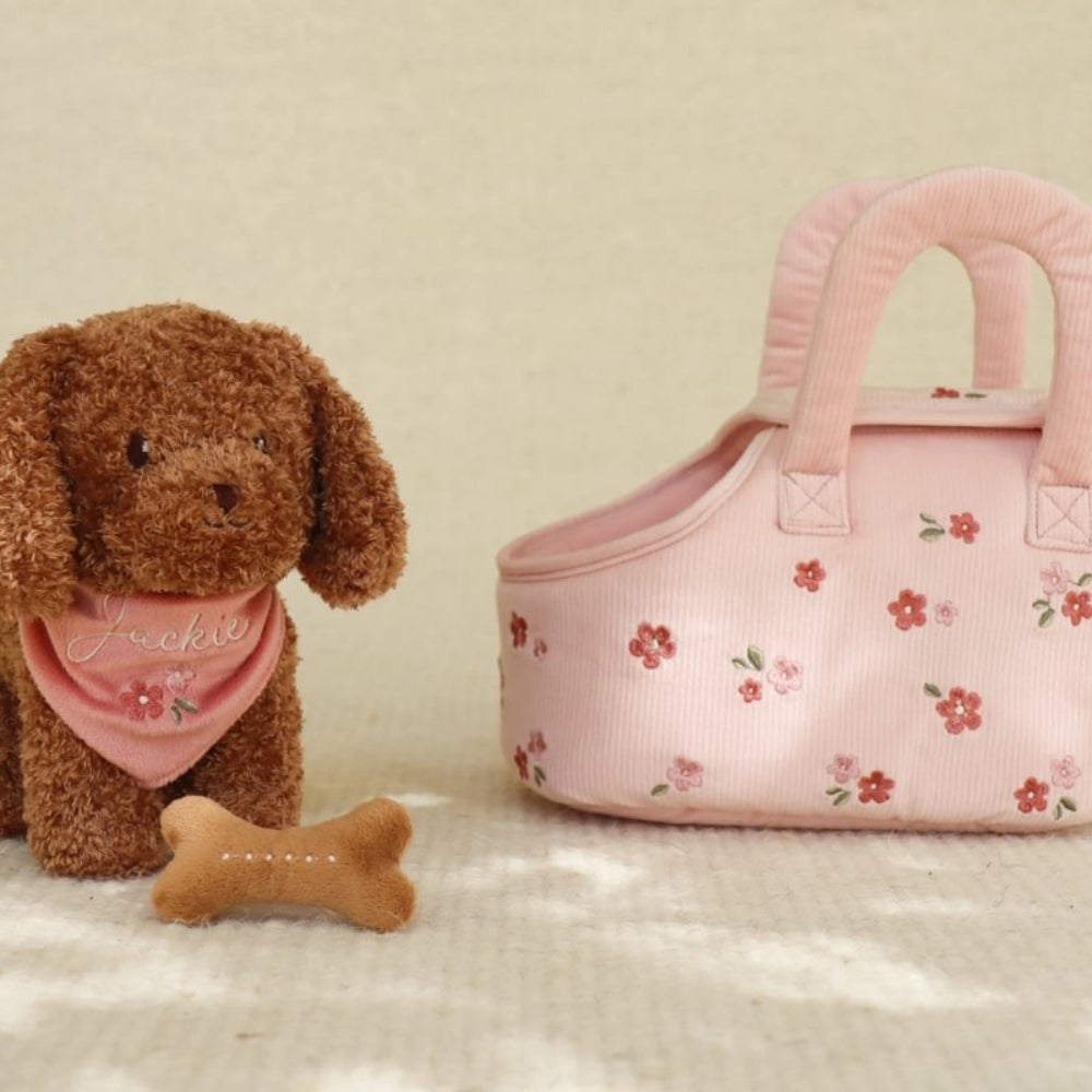 Little Dutch Przytulanka dla dzieci Pies Jackie w torbie