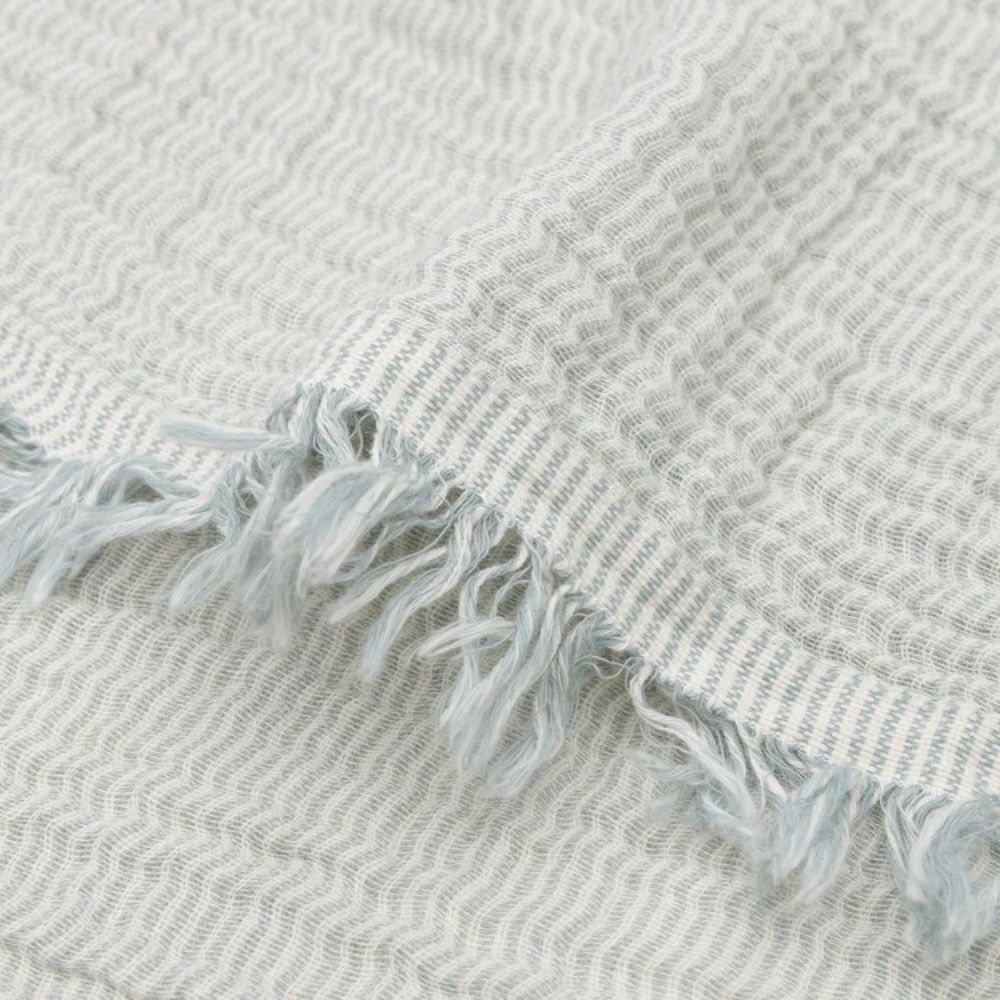 Jollein Kocyk muślinowy 75x100cm Fringe Stripe Sea Green