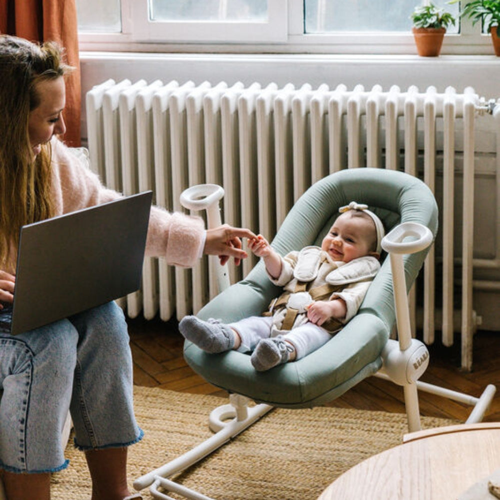 Beaba Leżaczek bujaczek Up&Down PLUS Seagrass + pałąk GRATIS