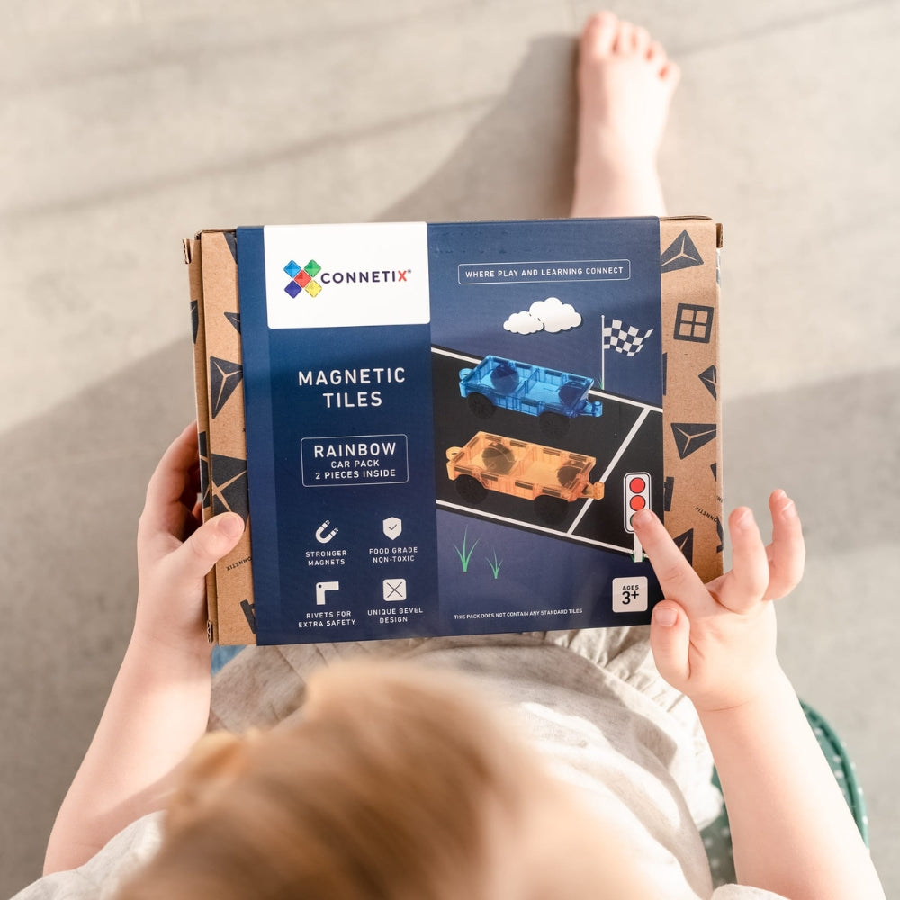 Connetix Klocki magnetyczne dla dzieci Rainbow Car Pack 2el.