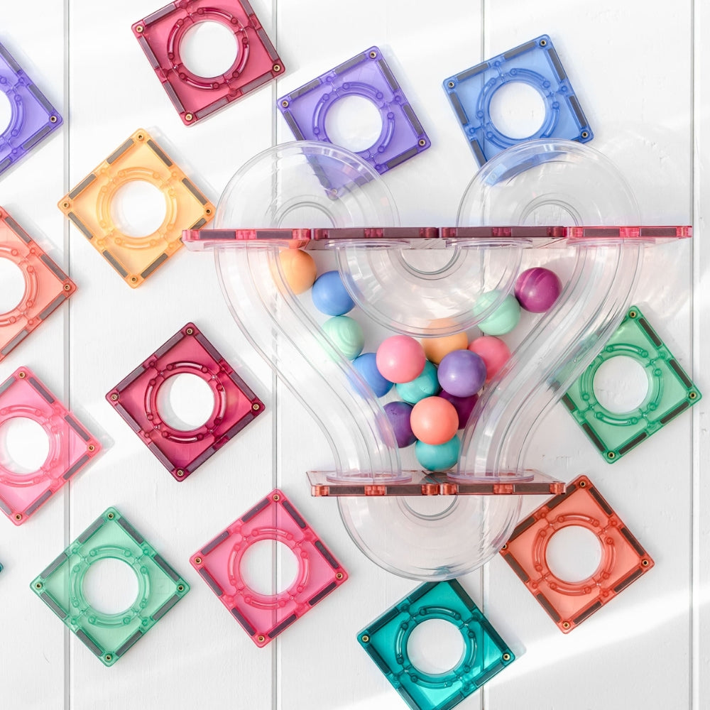 Connetix Klocki magnetyczne dla dzieci kulodrom Pastel Ball Run Pack 106el.