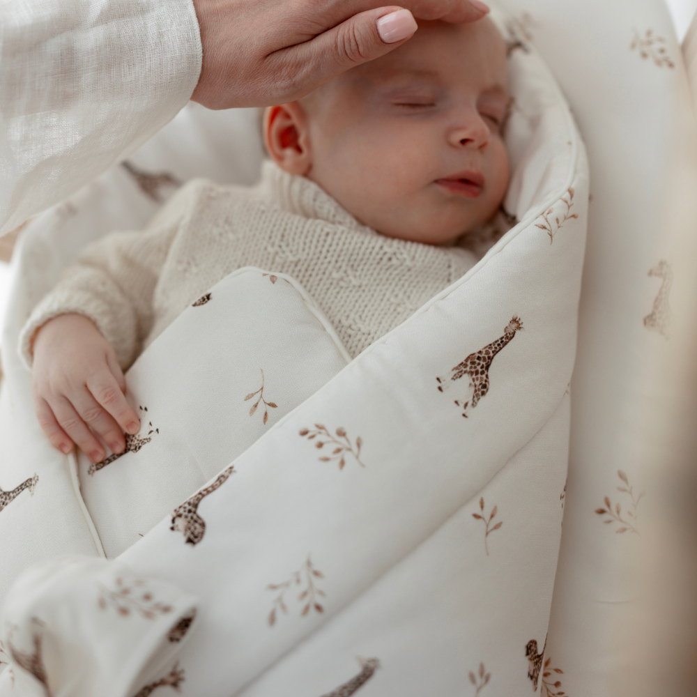 Memi Bambusowy Rożek niemowlęcy kołderka 2w1 Giraffes