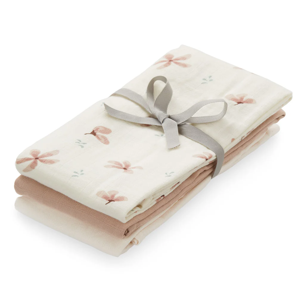 Cam Cam Copenhagen Pieluszki muślinowe 3-pak Mix Windflower Creme, Dusty Rose, Powder