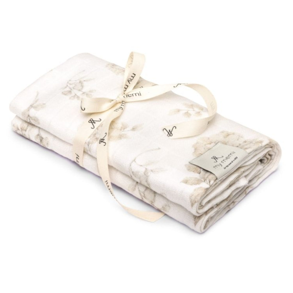 Memi Bambusowy otulacz muślinowy boho flowers 100x100 cm