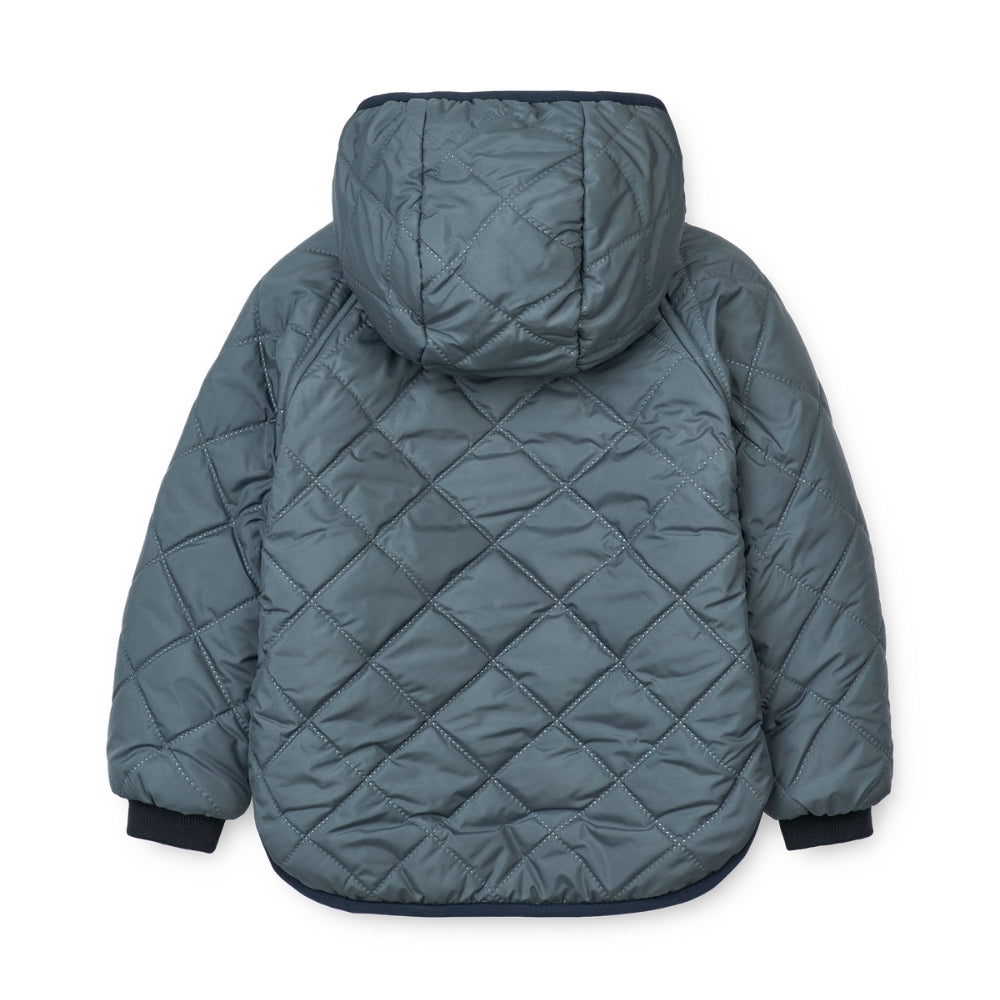 Liewood Kurtka chłopięca dwustronna Jackson Whale blue multi mix