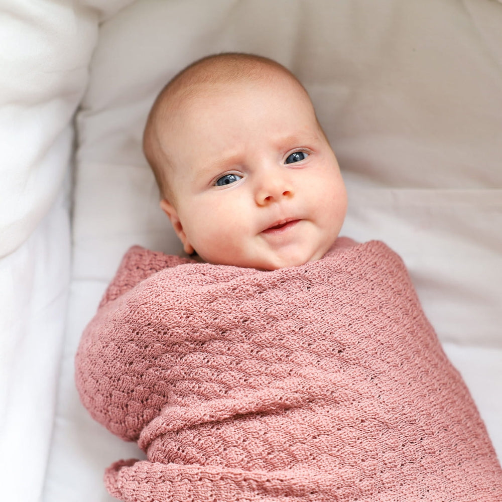 Lullalove Wełniany koc motylek Merynos - karmelowy beż