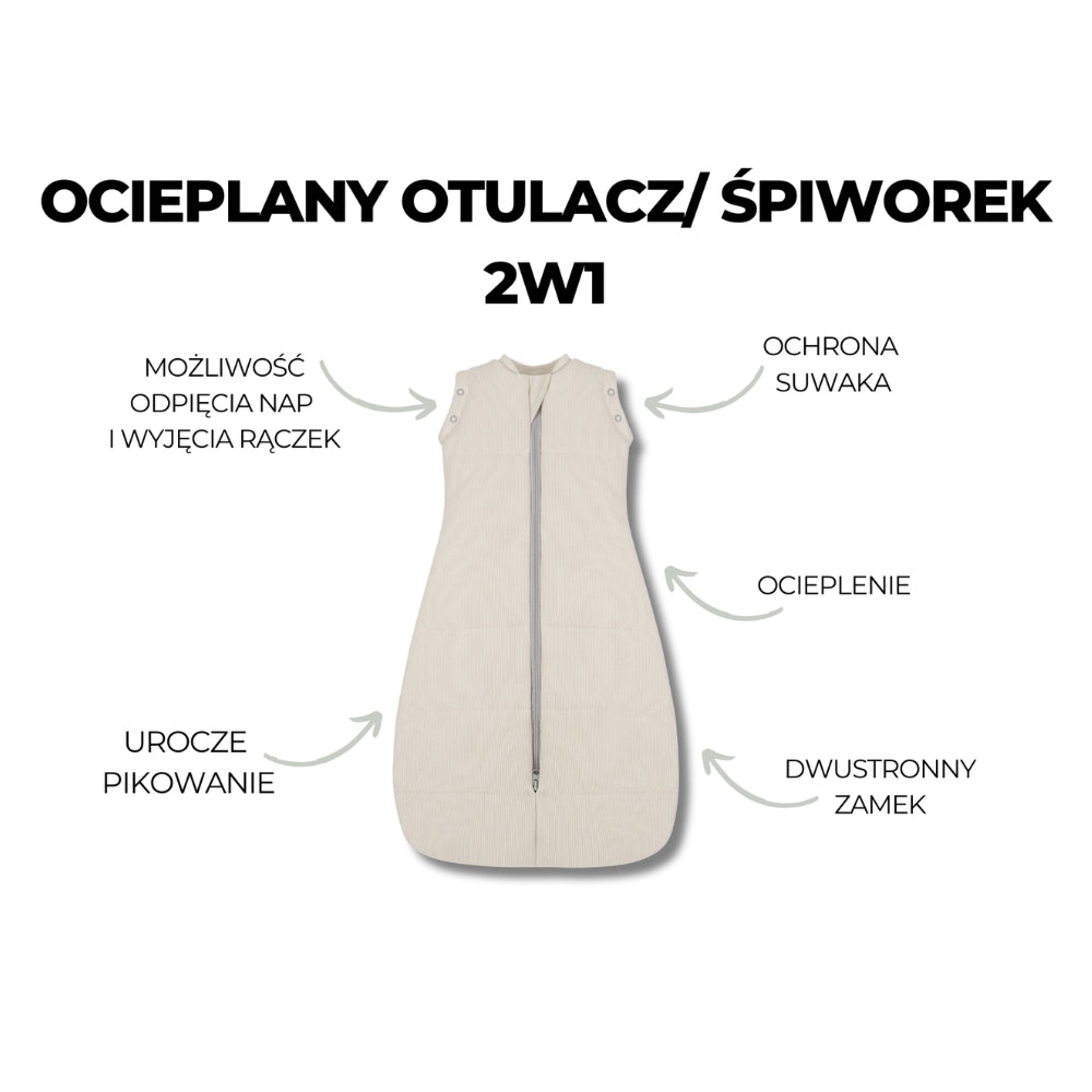 Sleepee Śpiworek do spania Ocieplany Otulacz/Śpiworek 2w1 Pink