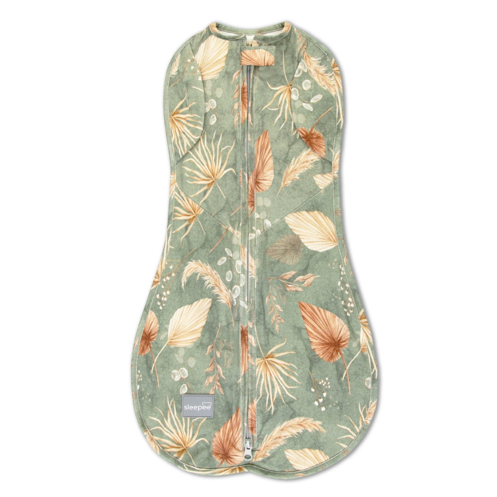 Sleepee Otulacz dla niemowlaka z czapeczką Otulacz Second Step z Czapeczką Bohemian Green