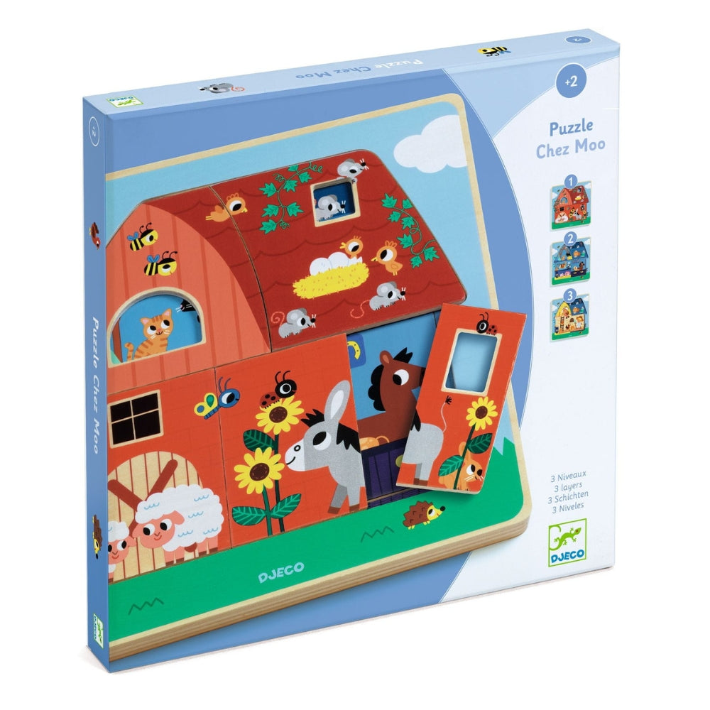 Djeco Puzzle 3 warstwowe dla dzieci Gospodarstwo