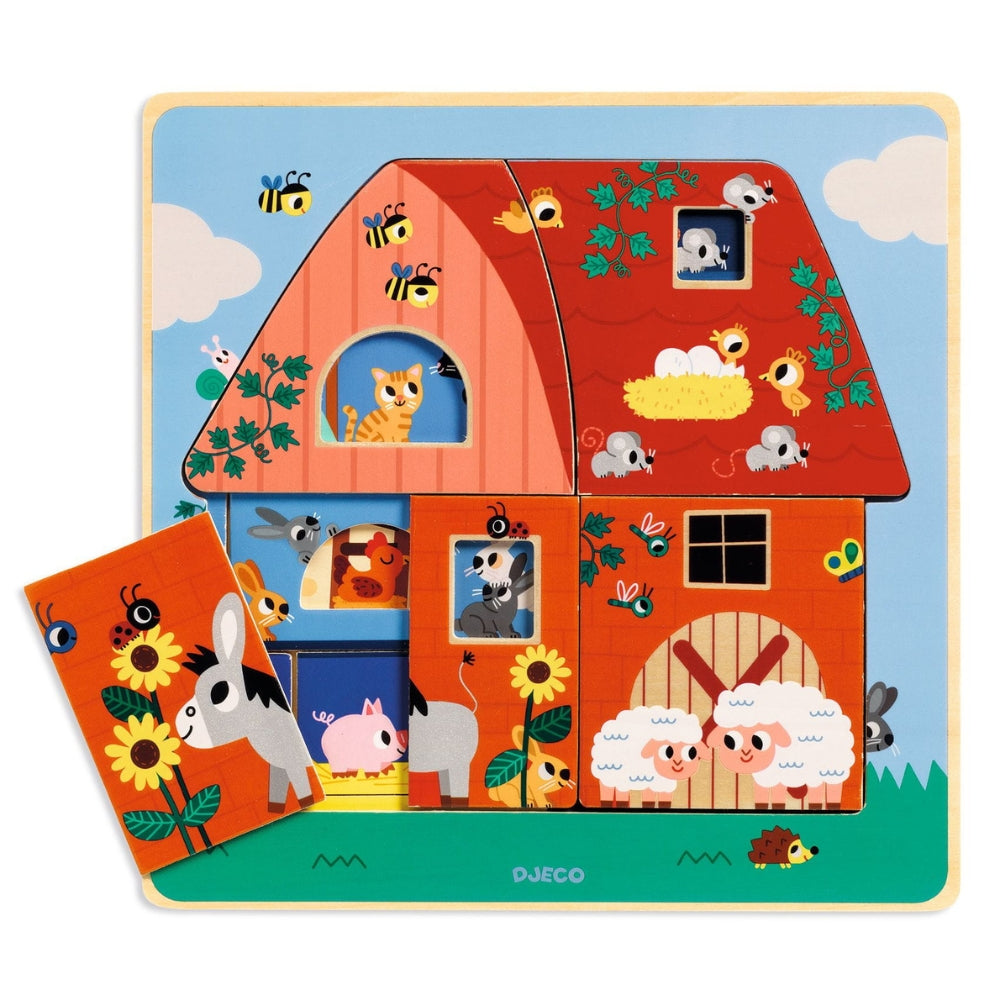 Djeco Puzzle 3 warstwowe dla dzieci Gospodarstwo