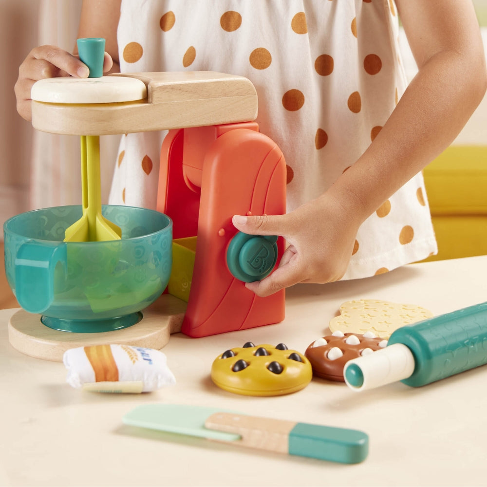 B.Toys Drewniany mikser z akcesoriami i składnikami do pieczenia ciast