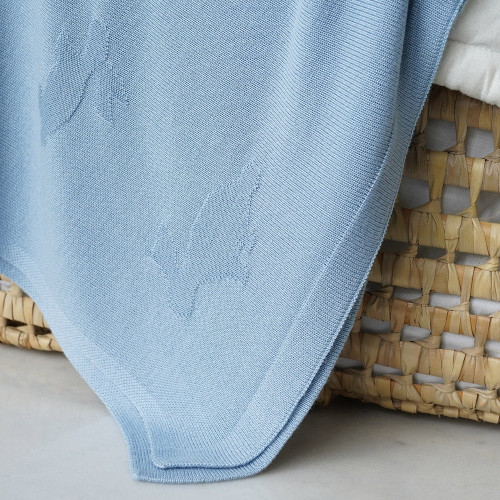 Lullalove Lekki kocyk bambusowy dla dzieci króliczki - baby blue