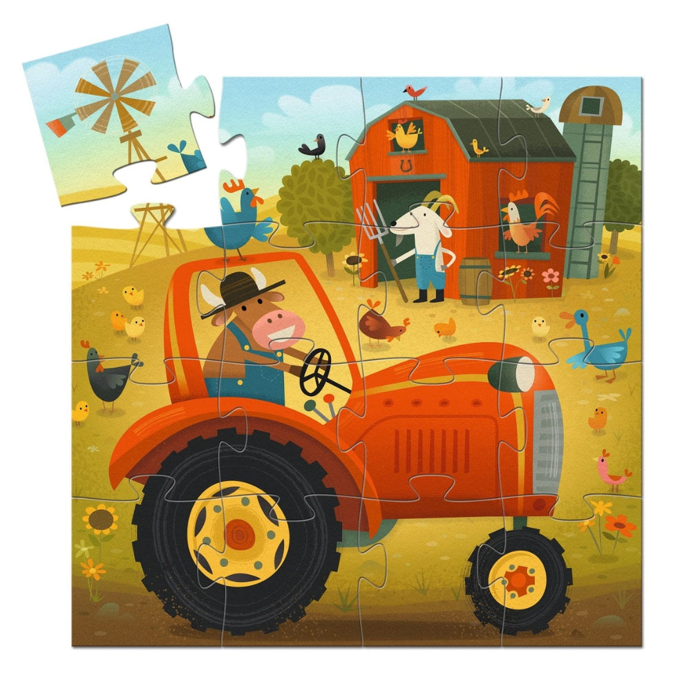 Djeco Puzzle dla dzieci Traktor - 16 elementów