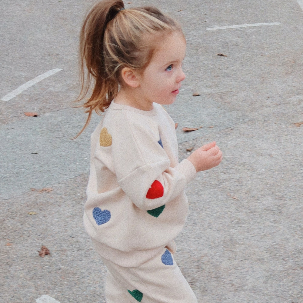 Konges Slojd Bluza dziewczęca Lou Terry Multi Heart