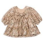 Konges Slojd Sukienka dziewczęca z cekinami Lila Gold Glitter