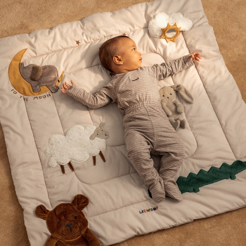 Liewood mata edukacyjna dla niemowląt Bernet Classic Activity Blanket Sandy multi mix