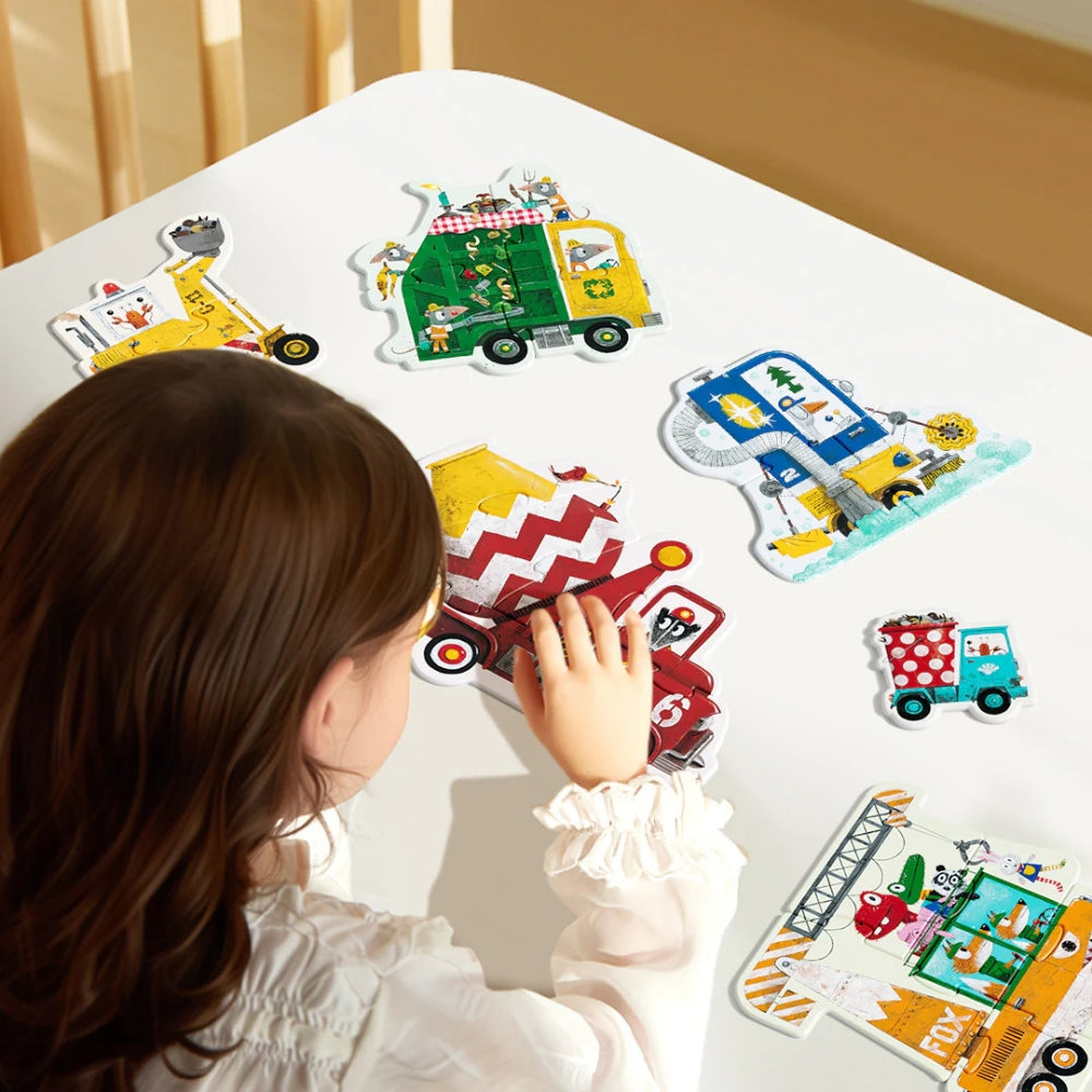 Mideer Moje pierwsze puzzle - Pojazdy na budowie 6w1