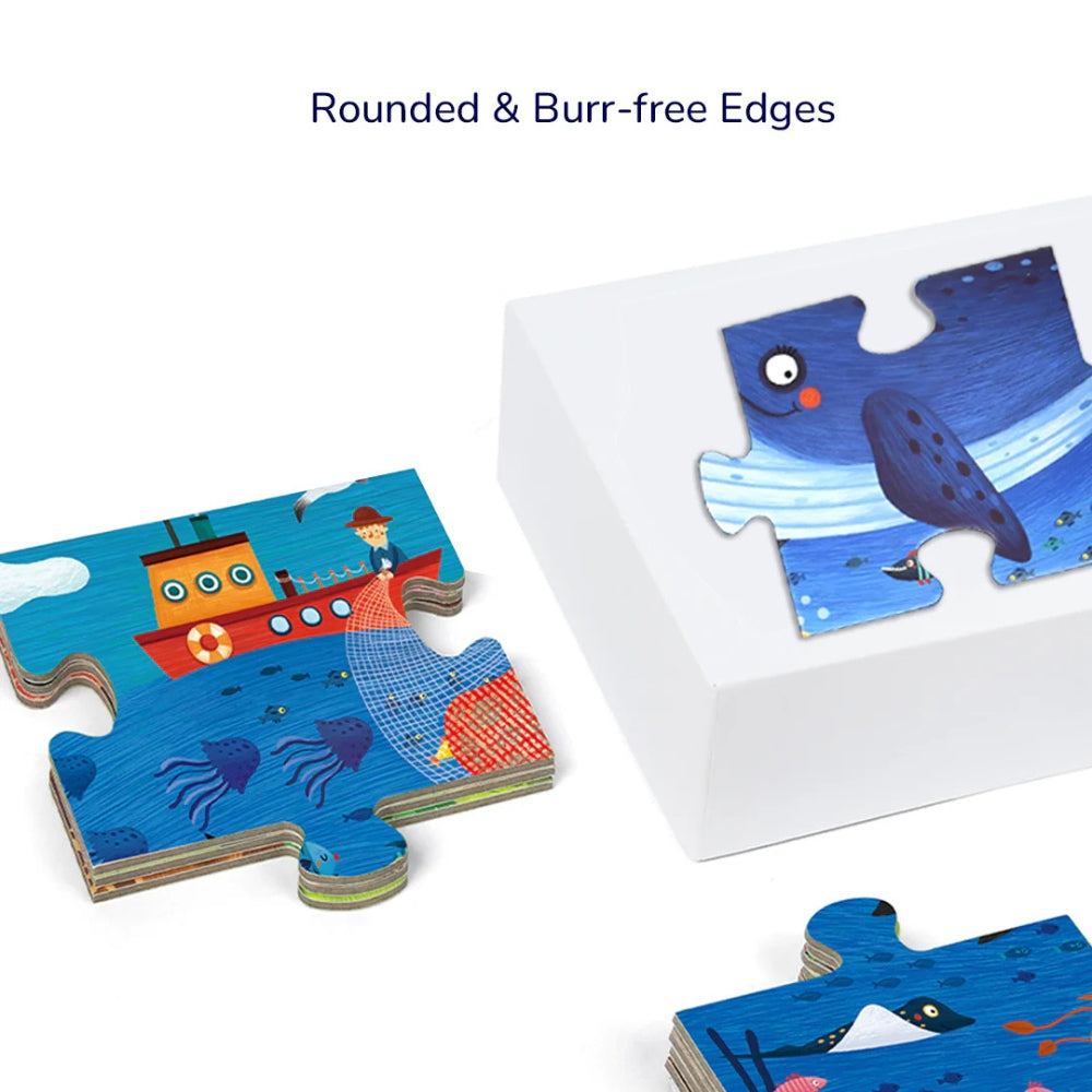 Mideer Sekretne puzzle z okularami 3D - Ocean 35 elementów