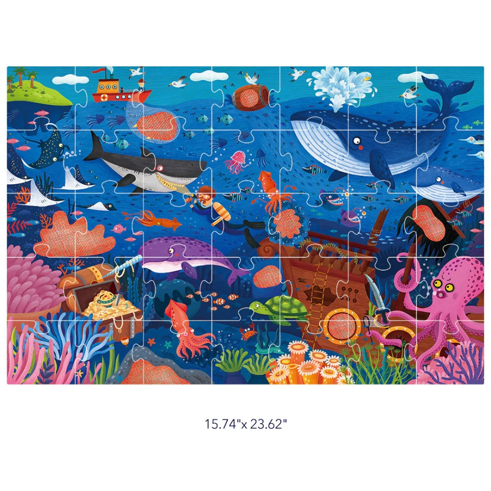 Mideer Sekretne puzzle z okularami 3D - Ocean 35 elementów