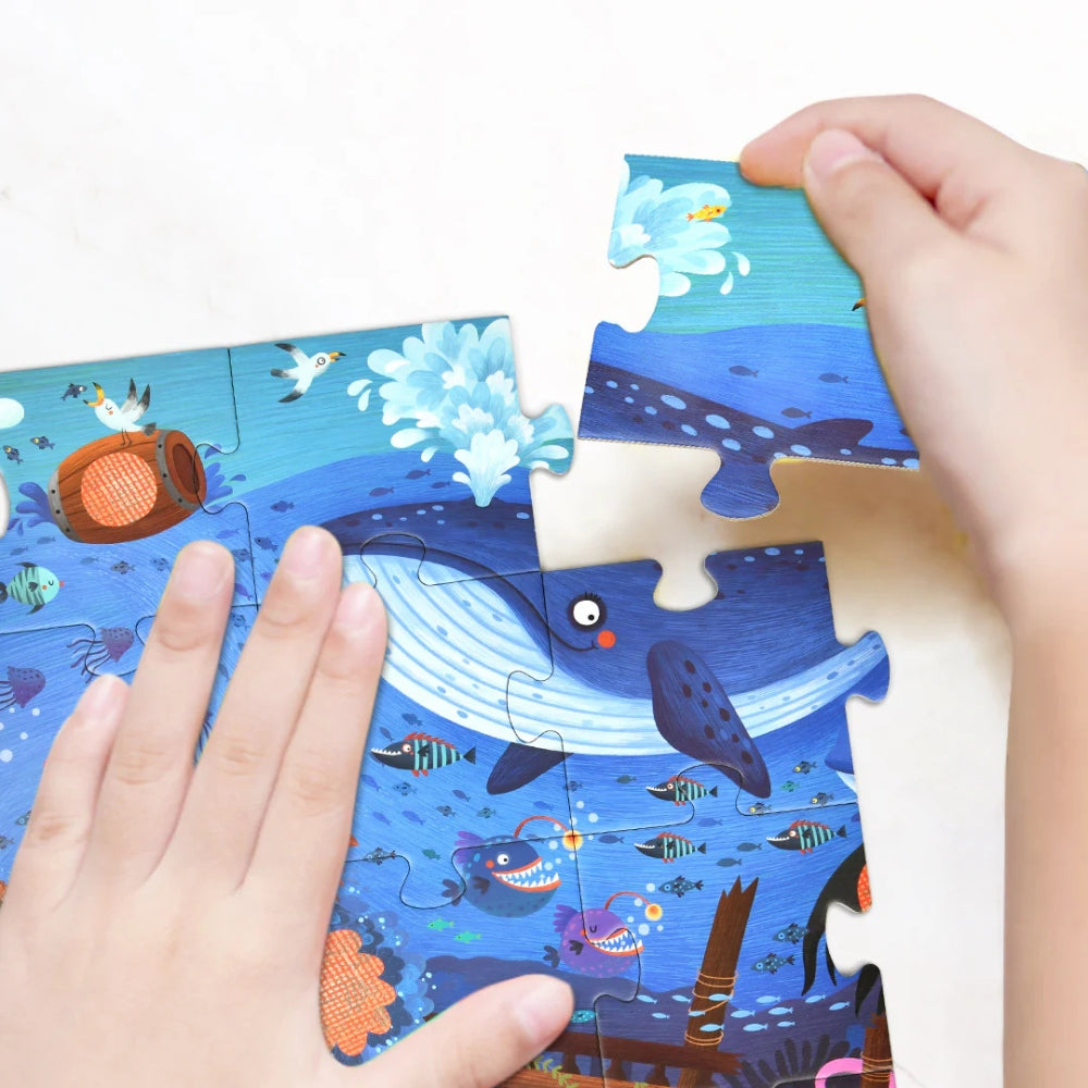 Mideer Sekretne puzzle z okularami 3D - Ocean 35 elementów