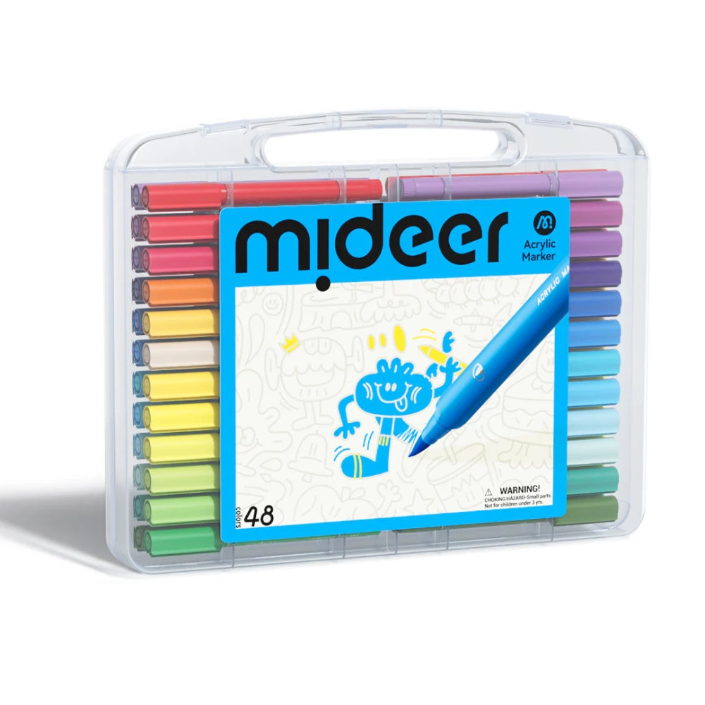 Mideer Markery akrylowe z pędzelkową końcówką w walizce 48 kolorów