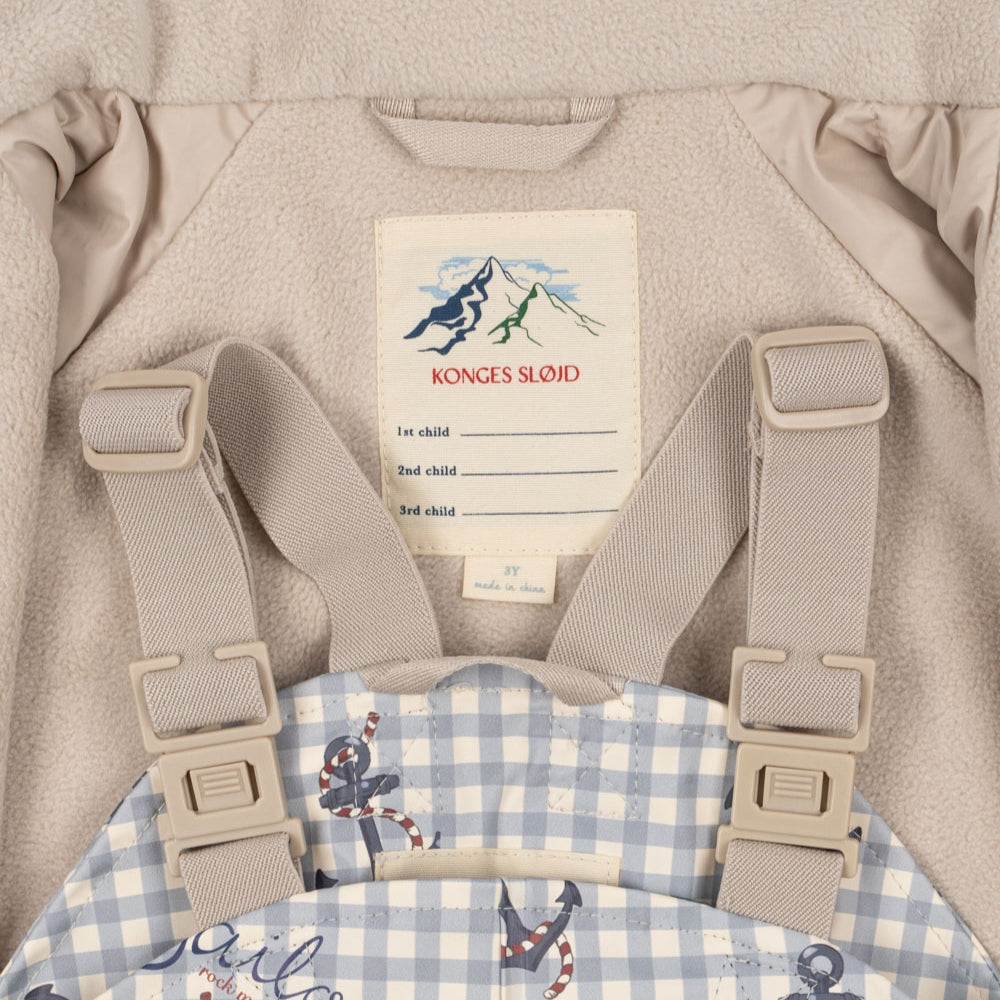 Konges Slojd Kurtka i spodnie przeciwdeszczowe dla dzieci Rainy Palme Set Sailor Check