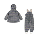 Konges Slojd Kurtka i spodnie przeciwdeszczowe dla dzieci Rainy Palme Set Laurel Blue Check