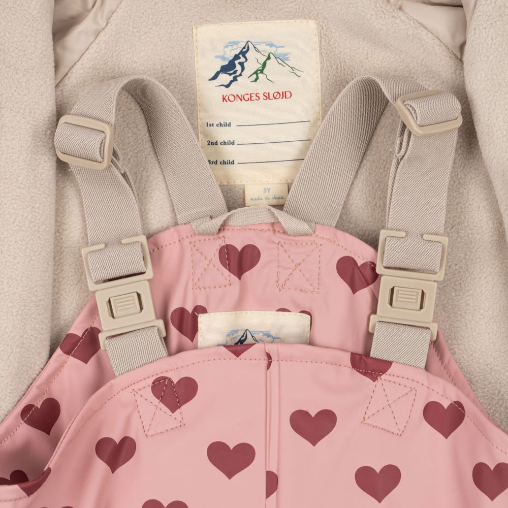 Konges Slojd Kurtka i spodnie przeciwdeszczowe dla dziewczynki Rainy Palme Set Amour Pink