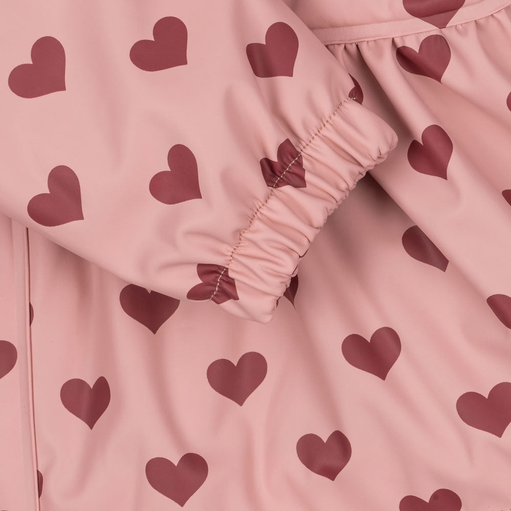Konges Slojd Kurtka i spodnie przeciwdeszczowe dla dziewczynki Rainy Palme Set Amour Pink