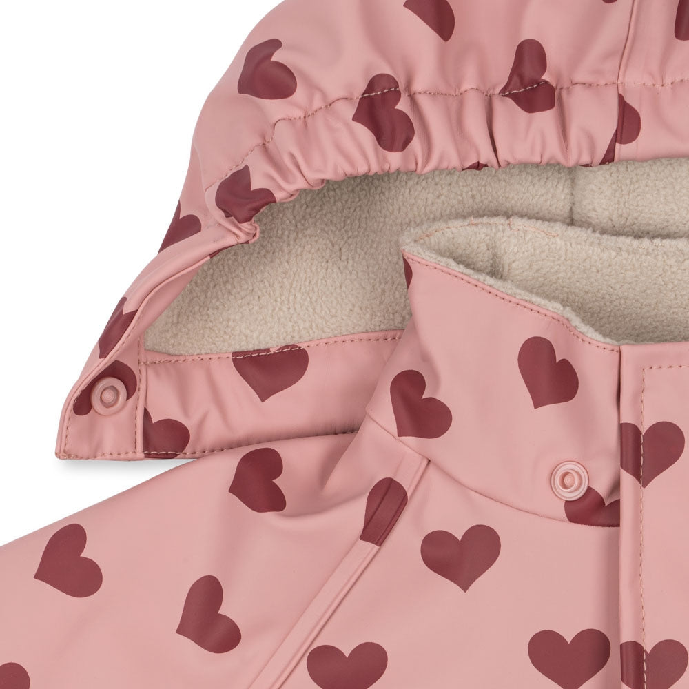 Konges Slojd Kurtka i spodnie przeciwdeszczowe dla dziewczynki Rainy Palme Set Amour Pink