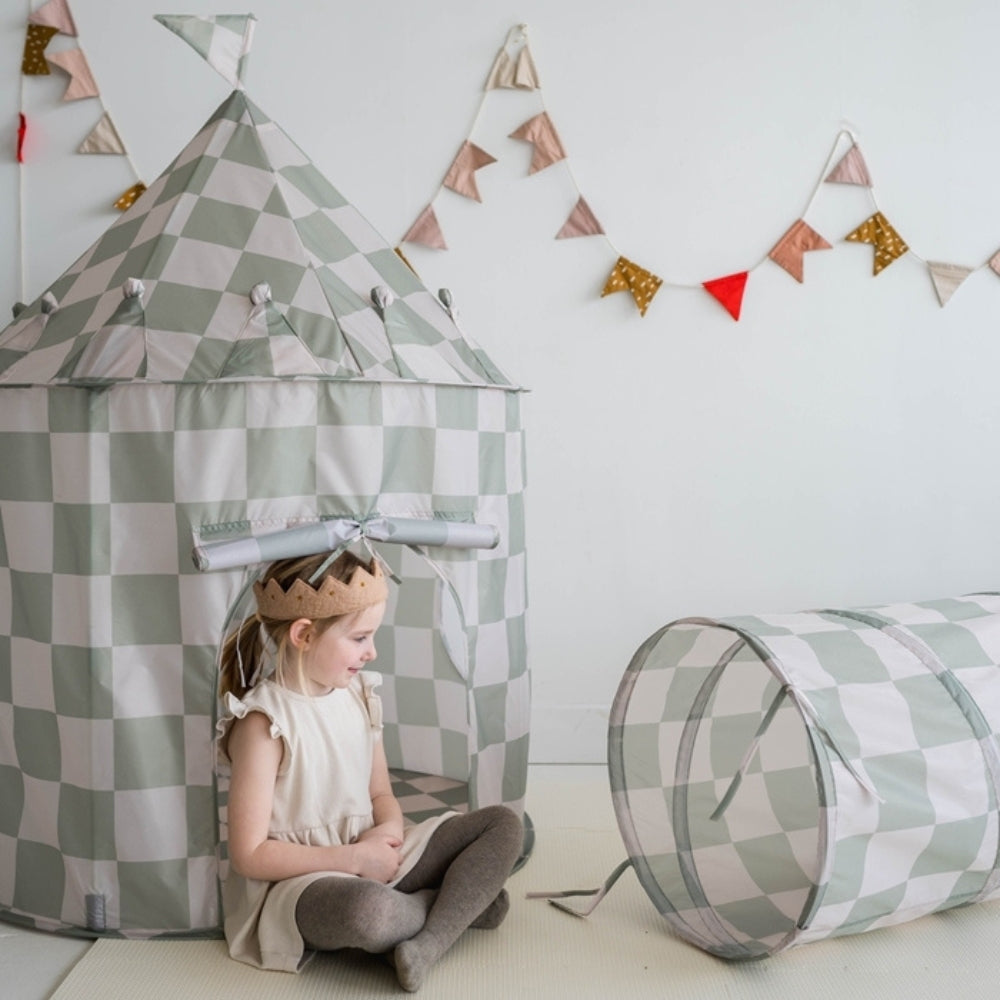 3 Sprouts Namiot dla dzieci Recycled Checkerboard Green