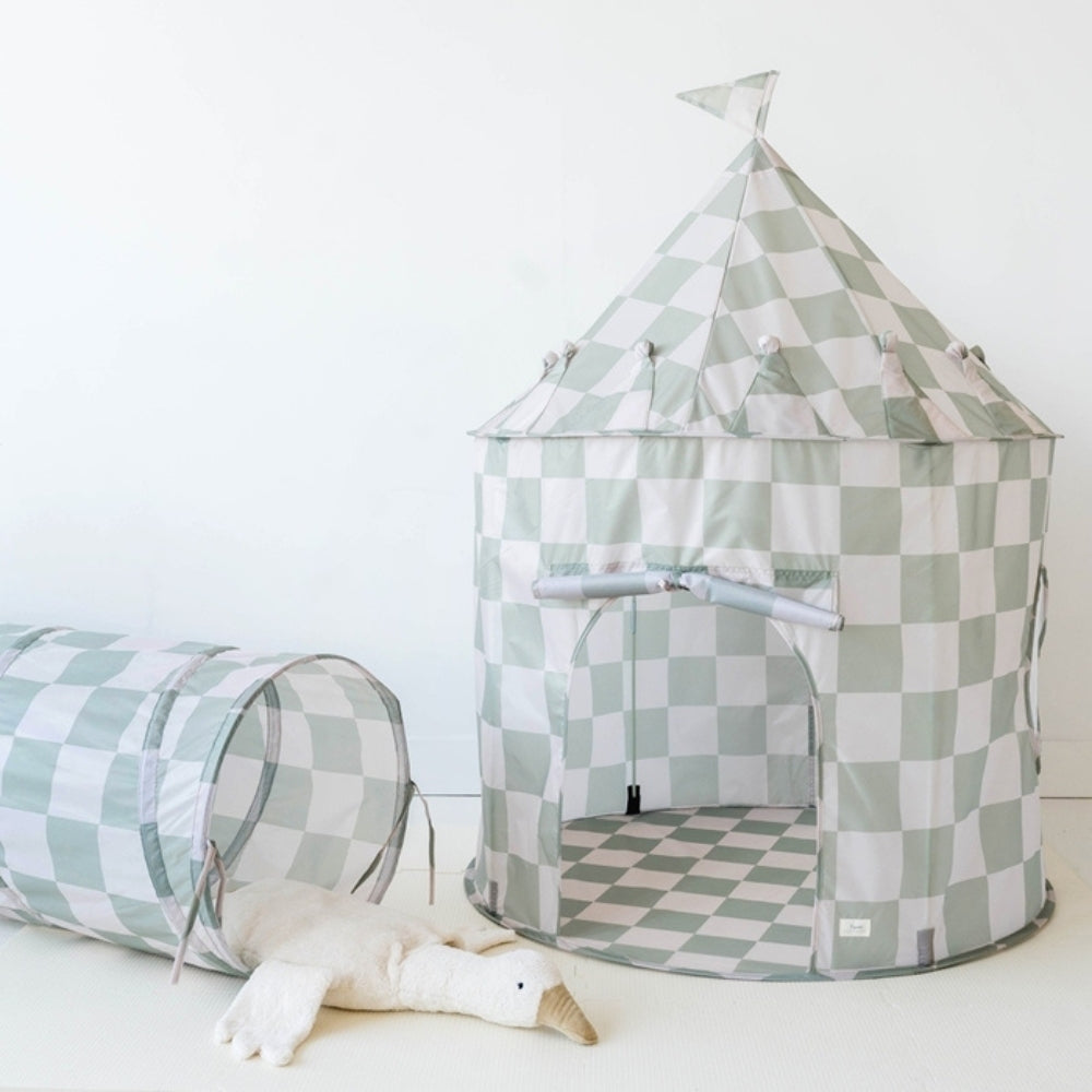 3 Sprouts Namiot dla dzieci Recycled Checkerboard Green