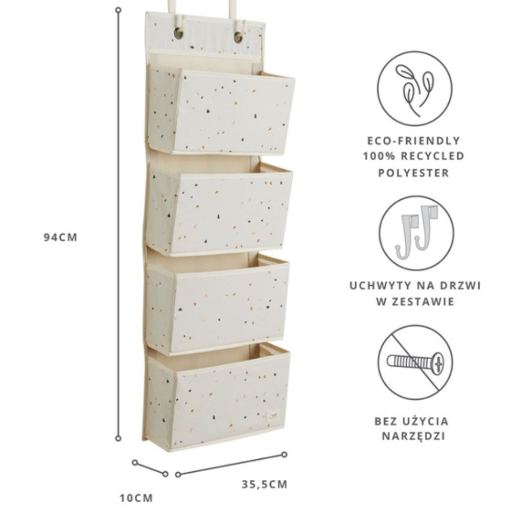3 Sprouts Organizer na drzwi Wiszący Cream Recycled