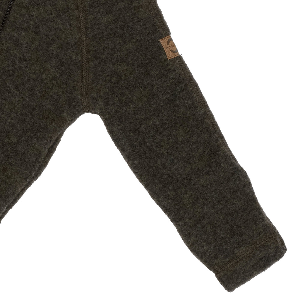 Mikk line kombinezon niemowlęcy z wełny merino Dark Brown Melange