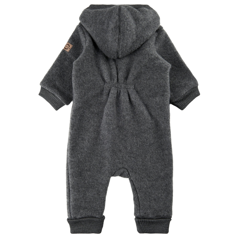 Mikk line kombinezon niemowlęcy z kapturkiem z wełny merino Anthracite Melange