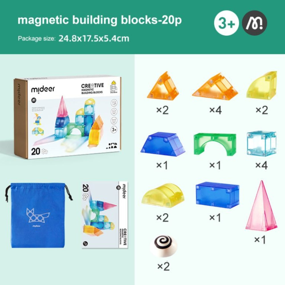 Mideer Klocki magnetyczne 3D - 20 elementów