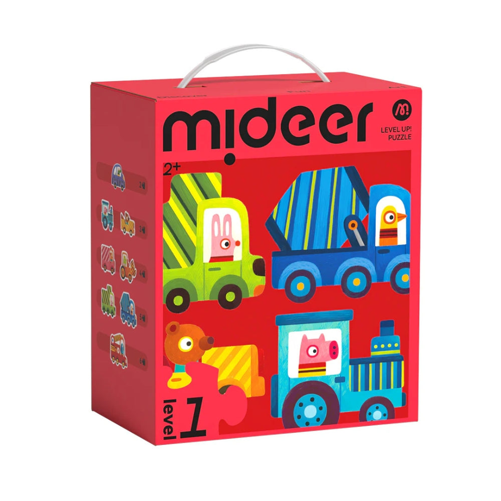 Mideer Zestaw dziecięcych puzzli dla początkujących LEVEL UP! - Animal Transportation